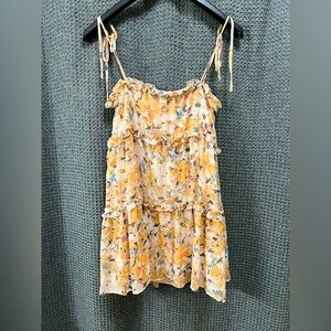 Lush Tie Strap Tiered Floral Mini Dress Size Medium